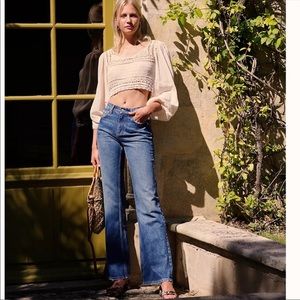 FREE PEOPLE Laurel Canyon Flare Jean in Wilson Blue Sz 28